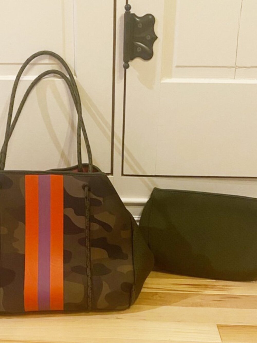 Camouflage Tote Bag with Stripes - Picture 2 of 4